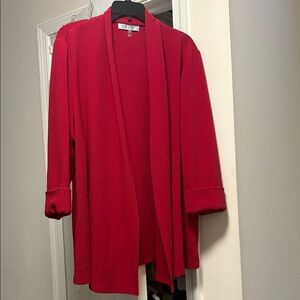 Kasper Red Open-Front Blazer Jacket